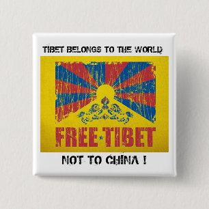 TIBET GEHÖRT dem WELTknopf Button