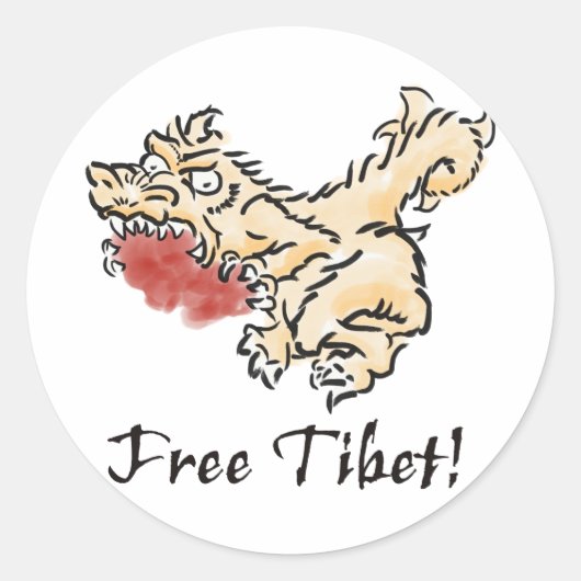 Tibet kostenlos! runder aufkleber (Vorderseite)