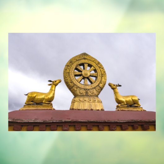 Tibet, Lhasa - Dharma-Rad im Jokhang-Tempel Fensteraufkleber (Blatt 3)