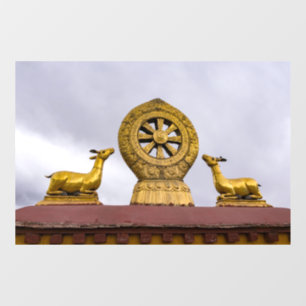 Tibet, Lhasa - Dharma-Rad im Jokhang-Tempel Fensteraufkleber