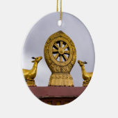 Tibet, Lhasa - Dharma-Rad im Jokhang-Tempel Keramik Ornament (Rechts)