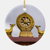 Tibet, Lhasa - Dharma-Rad im Jokhang-Tempel Keramik Ornament (Hinten)