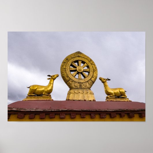 Tibet, Lhasa - Dharma-Rad im Jokhang-Tempel Poster (Vorne)