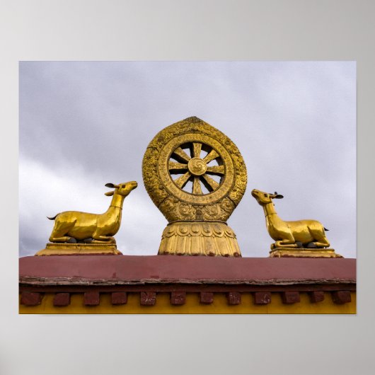 Tibet, Lhasa - Dharma-Rad im Jokhang-Tempel Poster (Vorne)
