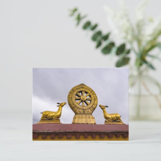 Tibet, Lhasa - Dharma-Rad im Jokhang-Tempel Postkarte (Stehend Vorderseite)