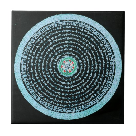 Tibet-Mandala-Kachel Fliese (Vorderseite)