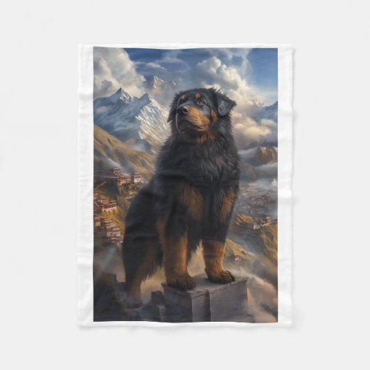 Tibet-Mastiff-Bergansicht-Aufkleber  Fleecedecke (Vorderseite)