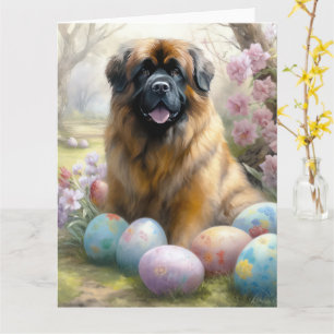 Tibet-Mastiff-Hund mit Ostereiern Feiertag  Karte