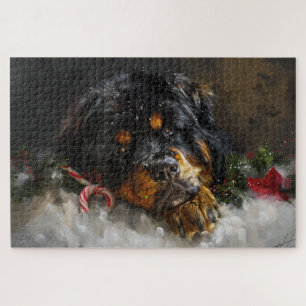 Tibet-Mastiff-Hund Weihnachtsfestlich Puzzle