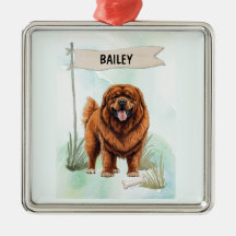 Tibet-Mastiff Wasserfarben personalisierter Hund