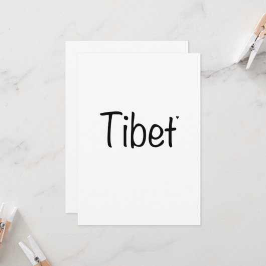 Tibet - minimalistic typography card karte (Vorderseite/Rückseite Beispiel)