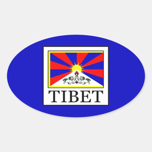 Tibet Ovaler Aufkleber (Vorderseite)