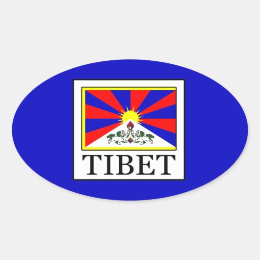 Tibet Ovaler Aufkleber (Vorderseite)