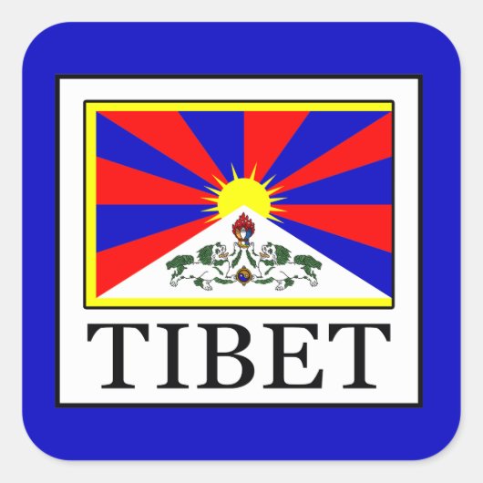 Tibet Quadratischer Aufkleber (Vorderseite)