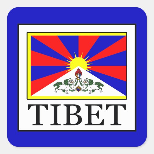 Tibet Quadratischer Aufkleber (Vorderseite)