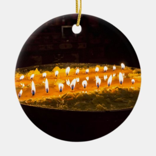 Tibet - Ritual Butter Lampe Keramik Ornament (Vorne)