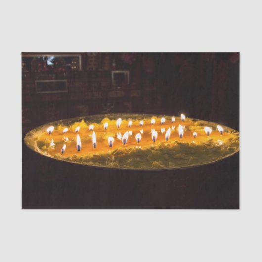 Tibet - Ritual Butter Lampe Seidenpapier (Vorderseite)