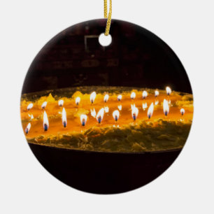 Tibet - Ritual Butterlampe Keramik Ornament