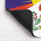 Tibet, Schnee-Löwen, tibetanische Flagge - der Mousepad (Ecke)