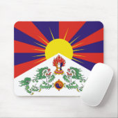 Tibet, Schnee-Löwen, tibetanische Flagge - der Mousepad (Mit Mouse)