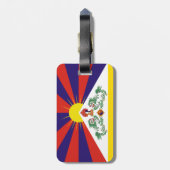 Tibet & Snow Lions, Flagge - Himalaya Gepäckanhänger (Rückseite vertikal)