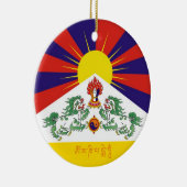 Tibet & Snow Lions Flagge, Mantra- Der Himalaya Keramik Ornament (Rechts)
