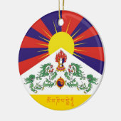 Tibet & Snow Lions Flagge, Mantra- Der Himalaya Keramik Ornament (Links)
