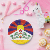 Tibet & Snow Lions Flagge, Mantra- Der Himalaya Pappteller (Party)