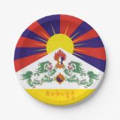 Tibet & Snow Lions Flagge, Mantra- Der Himalaya Pappteller (Vorderseite)