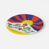 Tibet & Snow Lions Flagge, Mantra- Der Himalaya Pappteller (Schrägansicht)