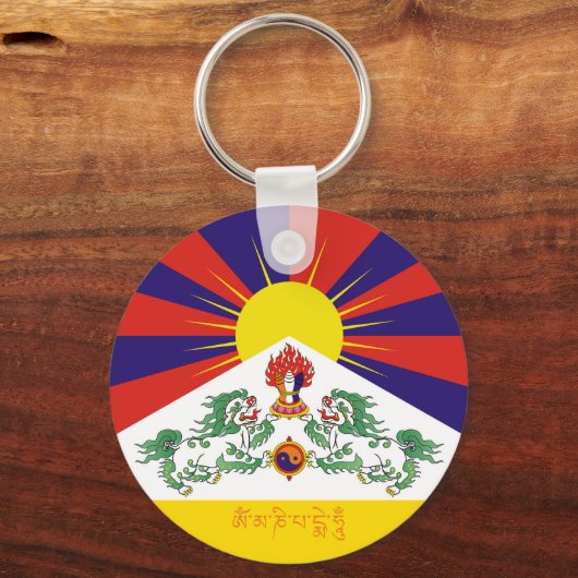 Tibet & Snow Lions Flagge, Mantra- Der Himalaya Schlüsselanhänger (Vorderseite)