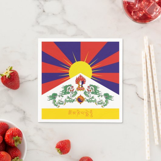 Tibet & Snow Lions Flagge, Mantra- Der Himalaya Serviette (Beispiel)