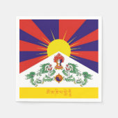 Tibet & Snow Lions Flagge, Mantra- Der Himalaya Serviette (Vorderseite)