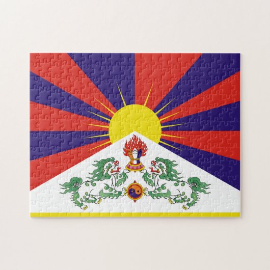 Tibet & Snow Lions, tibetische Flagge - Der Himala Puzzle (Horizontal)