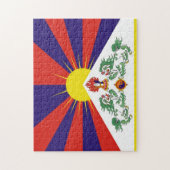 Tibet & Snow Lions, tibetische Flagge - Der Himala Puzzle (Vertikal)
