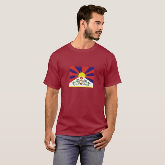 Tibet & Snow Lions, tibetische Flagge - Der Himala T-Shirt (Vorne ganz)