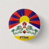 Tibet, Snow Lions, tibetische Flagge - Der Himalay Button (Vorderseite)