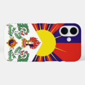 Tibet, Snow Lions, tibetische Flagge - Der Himalay Case-Mate iPhone Hülle (Rückseite (Horizontal))