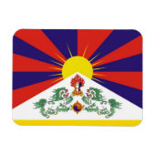 Tibet, Snow Lions, tibetische Flagge - Der Himalay Magnet (Horizontal)