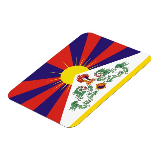 Tibet, Snow Lions, tibetische Flagge - Der Himalay Magnet (Linke Seite)