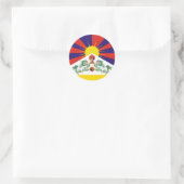 Tibet, Snow Lions, tibetische Flagge - Der Himalay Runder Aufkleber (Tasche)