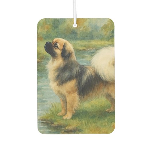 Tibet-Spaniel Autolufterfrischer (Vorderseite)
