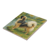 Tibet-Spaniel Fliese (Seite)