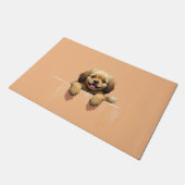 Tibet-Spaniel Fußmatten Kunst Fußmatte (Schrägansicht)