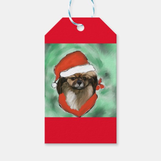 Tibet-Spaniel Geschenkanhänger (Vorderseite)