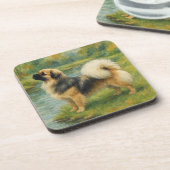 Tibet-Spaniel Getränkeuntersetzer (Linke Seite)