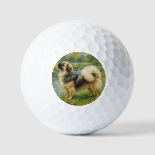 Tibet-Spaniel Golfball (Vorderseite)