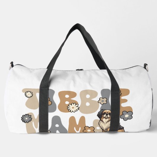 Tibet-Spaniel Groovy Tibbie Mama Duffle Bag (Vorderseite)