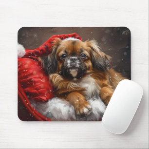 Tibet Spaniel Hund Weihnachtsfestlich Mousepad