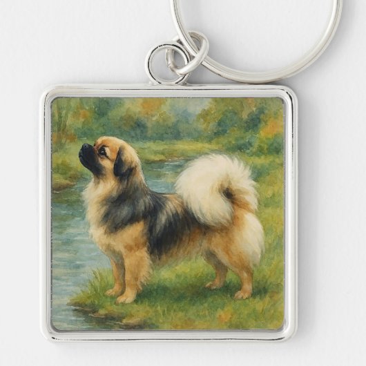 Tibet-Spaniel Schlüsselanhänger (Vorne)